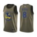 Men's Golden State Warriors #8 Alec Burks Swingman Green Salute to Service Basketball Jersey