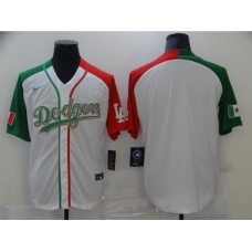 Men's Los Angeles Dodgers Blank Nike White Split Home Patch Replica Team Stitched Jersey