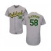 Men's Oakland Athletics #58 Paul Blackburn Grey Road Flex Base Authentic Collection Baseball Player Stitched Jersey