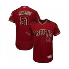 Men's Arizona Diamondbacks #51 Randy Johnson Red Alternate Authentic Collection Flex Base Baseball Jersey