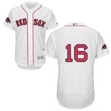 Men's Majestic Boston Red Sox #16 Andrew Benintendi White Home Flex Base Authentic Collection 2018 World Series Champions MLB Jersey