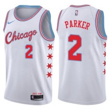 Men's Nike Chicago Bulls #2 Jabari Parker Swingman White NBA Jersey - City Edition