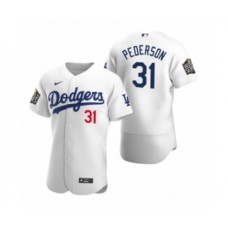 Men's Los Angeles Dodgers #31 Joc Pederson Nike White 2020 World Series Authentic Stitched Jersey