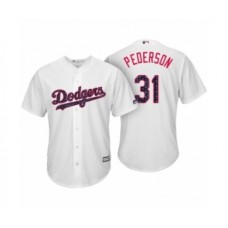 Men's Los Angeles Dodgers #31 Joc Pederson White 2017 Independence Day Cool Base Stitched Jersey