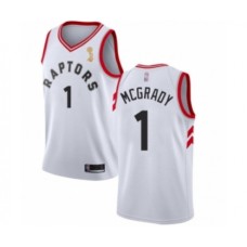 Men's Toronto Raptors #1 Tracy Mcgrady Swingman White 2019 Basketball Finals Champions Jersey - Association Edition