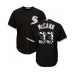 Men's Chicago White Sox #33 James McCann Authentic Black Team Logo Fashion Cool Base Baseball Jersey