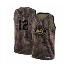 Men's Atlanta Hawks #12 De'Andre Hunter Swingman Camo Realtree Collection Basketball Stitched Jersey