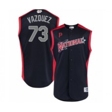 Men's Pittsburgh Pirates #73 Felipe Vazquez Authentic Navy Blue National League 2019 Baseball All-Star Jersey