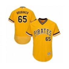 Men's Pittsburgh Pirates #65 J.T. Brubaker Gold Alternate Flex Base Authentic Collection Baseball Player Stitched Jersey