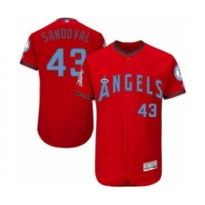 Men's Los Angeles Angels of Anaheim #43 Patrick Sandoval Authentic Red 2016 Father's Day Fashion Flex Base Baseball Player Stitched Jersey