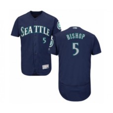 Men's Seattle Mariners #5 Braden Bishop Navy Blue Alternate Flex Base Authentic Collection Baseball Player Stitched Jersey