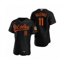 Men's Baltimore Orioles #11 Jose Iglesias Nike Black Authentic 2020 Alternate Stitched Jersey