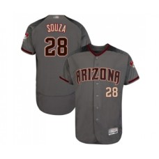 Men's Arizona Diamondbacks #28 Steven Souza Grey Road Authentic Collection Flex Base Baseball Jersey