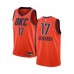 Men's Nike Oklahoma City Thunder #17 Dennis Schroder Orange Swingman Jersey - Earned Edition