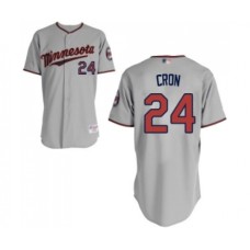 Men's Minnesota Twins #24 C. J. Cron Replica Grey Road Cool Base Baseball Jersey