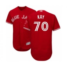 Men's Toronto Blue Jays #70 Anthony Kay Scarlet Alternate Flex Base Authentic Collection Alternate Baseball Player Stitched Jersey