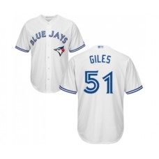 Men's Toronto Blue Jays #51 Ken Giles Replica White Home Baseball Jersey