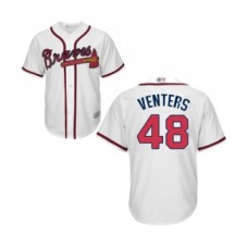 Men's Atlanta Braves #48 Jonny Venters Replica White Home Cool Base Baseball Jersey