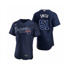 Men's Atlanta Braves #51 Will Smith Nike Navy Authentic 2020 Alternate Stitched Jerseys