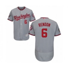 Men's Washington Nationals #6 Anthony Rendon Grey Road Flex Base Authentic Collection 2019 World Series Bound Baseball Stitched Jersey