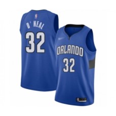 Men's Orlando Magic #32 Shaquille O'Neal Authentic Blue Finished Basketball Stitched Jersey - Statement Edition