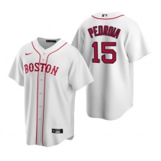 Men's Nike Boston Red Sox #15 Dustin Pedroia White Alternate Stitched Baseball Jersey