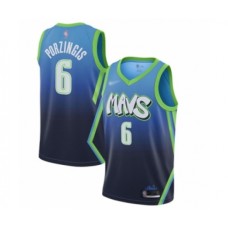 Men's Dallas Mavericks #6 Kristaps Porzingis Swingman Blue Basketball Stitched Jersey - 2019 20 City Edition