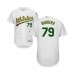 Men's Oakland Athletics #79 Luis Barrera White Home Flex Base Authentic Collection Baseball Player Stitched Jersey