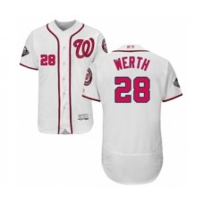 Men's Washington Nationals #28 Jayson Werth White Home Flex Base Authentic Collection 2019 World Series Bound Baseball Stitched Jersey