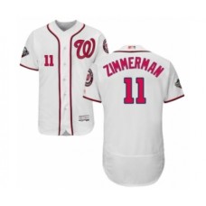 Men's Washington Nationals #11 Ryan Zimmerman White Home Flex Base Authentic Collection 2019 World Series Bound Baseball Stitched Jersey