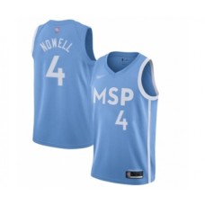 Men's Minnesota Timberwolves #4 Jaylen Nowell Swingman Blue Basketball Stitched Jersey - 2019 20 City Edition