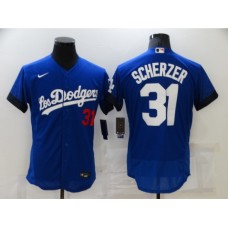 Men's Nike Los Angeles Dodgers #31 Max Scherzer Blue Elite City Player Stitched Jersey