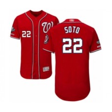 Men's Washington Nationals #22 Juan Soto Red Alternate Flex Base Authentic Collection 2019 World Series Champions Baseball Stitched Jersey