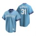 Men's Nike Kansas City Royals #31 Ian Kennedy Light Blue Cooperstown Collection Road Stitched Baseball Jersey