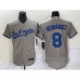 Men's Nike Los Angeles Dodgers #8 Enrique Hernandez Gray Home Replica Player Stitched Jersey