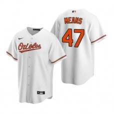 Men's Nike Baltimore Orioles #47 John Means White Home Stitched Baseball Jersey