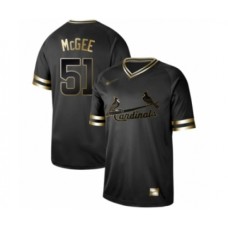 Men's St. Louis Cardinals #51 Willie McGee Authentic Black Gold Fashion Baseball Stitched Jersey