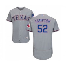 Men's Texas Rangers #52 Adrian Sampson Grey Road Flex Base Authentic Collection Baseball Player Stitched Jersey