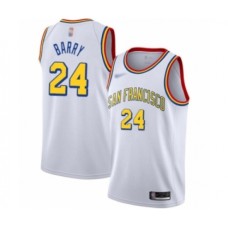 Men's Golden State Warriors #24 Rick Barry Authentic White Hardwood Classics Basketball Stitched Jersey - San Francisco Classic Edition