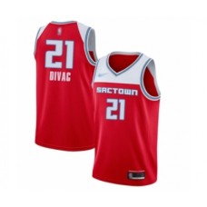 Men's Sacramento Kings #21 Vlade Divac Swingman Red Basketball Stitched Jersey - 2019 20 City Edition