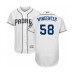 Men's San Diego Padres #58 Trey Wingenter White Home Flex Base Authentic Collection Baseball Player Stitched Jersey