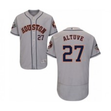 Men's Houston Astros #27 Jose Altuve Grey Road Flex Base Authentic Collection 2019 World Series Bound Baseball Stitched Jersey