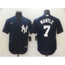 Men's New York Yankees #7 Mickey Mantle Authentic Navy Blue Nike MLB Stitched Jersey