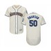 Men's Seattle Mariners #50 Erik Swanson Cream Alternate Flex Base Authentic Collection Baseball Player Stitched Jersey