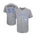 Men's Toronto Blue Jays #57 Trent Thornton Authentic Gray 2016 Father's Day Fashion Flex Base Baseball Player Stitched Jersey