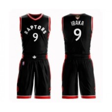 Men's Toronto Raptors #9 Serge Ibaka Swingman Black 2019 Basketball Finals Bound Suit Jersey Statement Edition