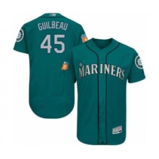 Men's Seattle Mariners #45 Taylor Guilbeau Teal Green Alternate Flex Base Authentic Collection Baseball Player Stitched Jersey