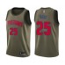 Men's Detroit Pistons #25 Derrick Rose Swingman Green Salute to Service Basketball Stitched Jersey