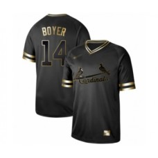 Men's St. Louis Cardinals #14 Ken Boyer Authentic Black Gold Fashion Baseball Stitched Jersey