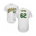 Men's Oakland Athletics #62 Lou Trivino White Home Flex Base Authentic Collection Baseball Player Stitched Jersey